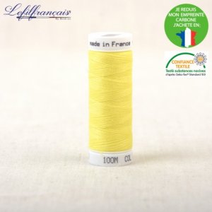 Fils à Coudre Polyester 100 m - Le Fil Français - 130 Jaune Jonquille