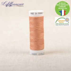 Fils à Coudre Polyester 100 m - Le Fil Français - 211 Orange Crevette