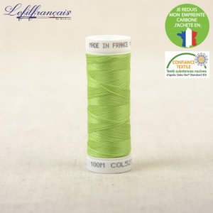 Fils à Coudre Polyester 100 m - Le Fil Français - 527 Vert Luciole