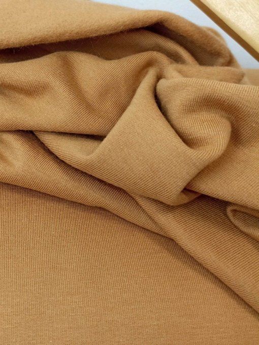 French Terry Brossé Caramel - par 10 cm