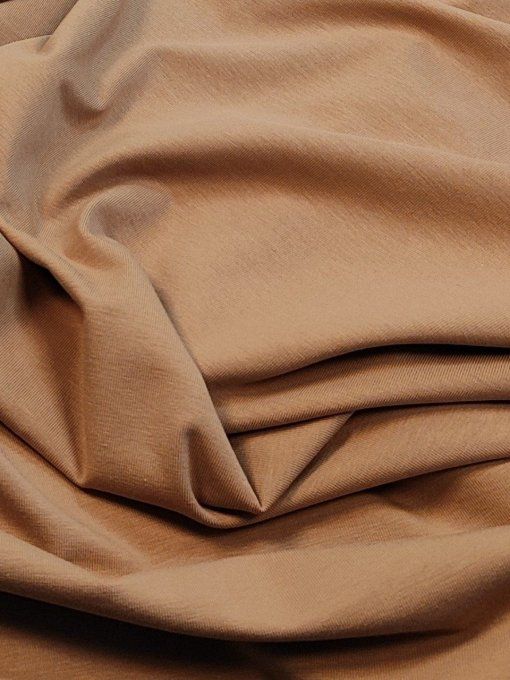 Jersey de Coton Uni Cacao - par 10 cm