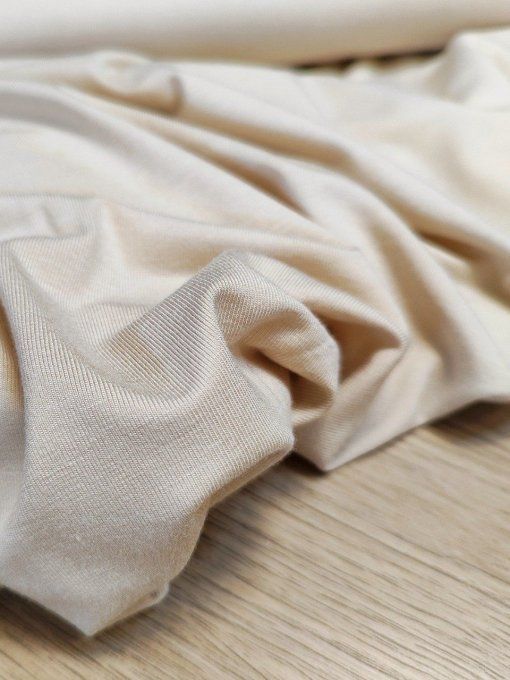 Jersey de Bambou Beige - par 10 cm