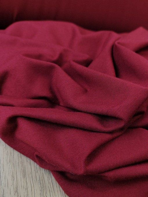 Jersey de Bambou Bordeaux - par 10 cm 