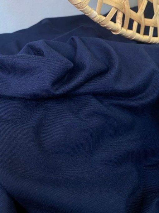 Jersey de Bambou Marine - par 10 cm 