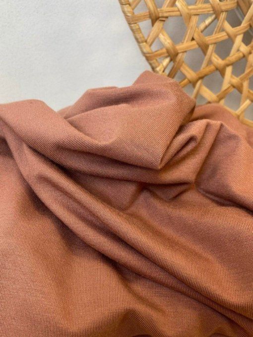 Jersey de Bambou Argile - par 10 cm 