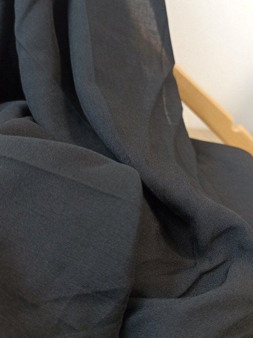 Voile de Viscose Noir - par 10 cm