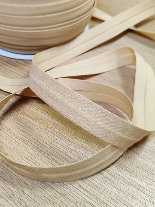  Biais Replié Polycoton Beige - le mètre