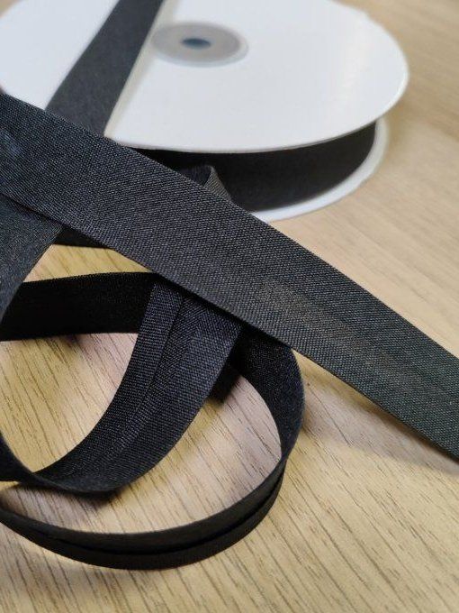  Biais Replié Polycoton Noir - le mètre