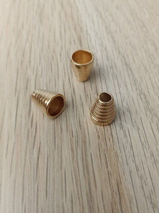 Embout de Cordon Métal Doré  Strié- 5 mm 