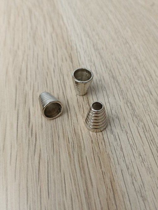 Embout de Cordon Métal Argent Strié- 5 mm 