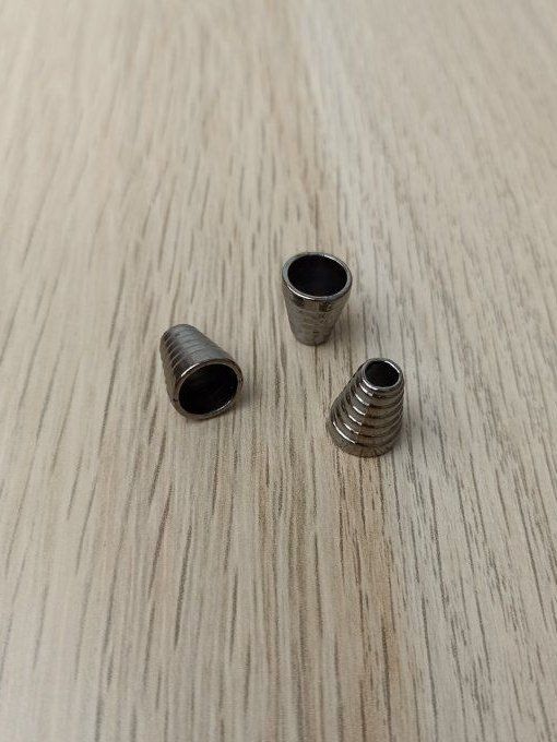 Embout de Cordon Métal Noir Strié- 5 mm 