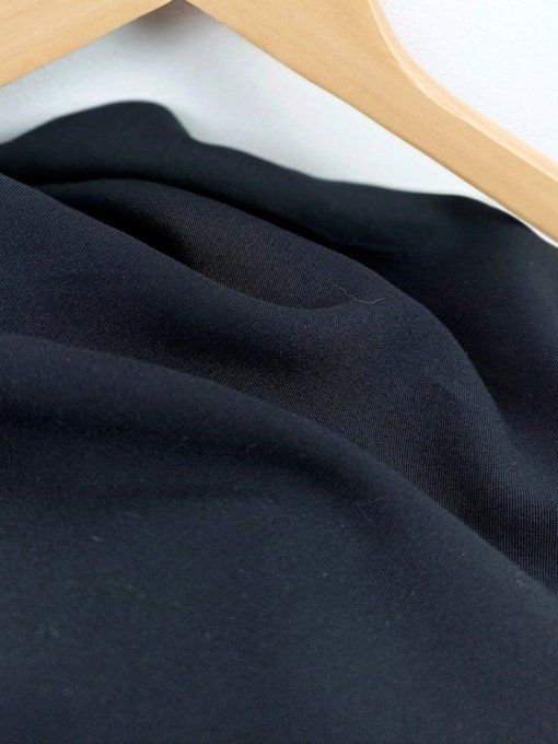 Twill de viscose Noir - par 10 cm