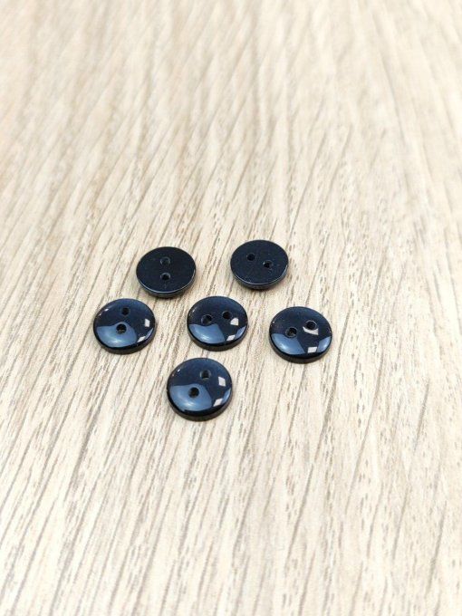 Bouton Résine Noir - 10mm