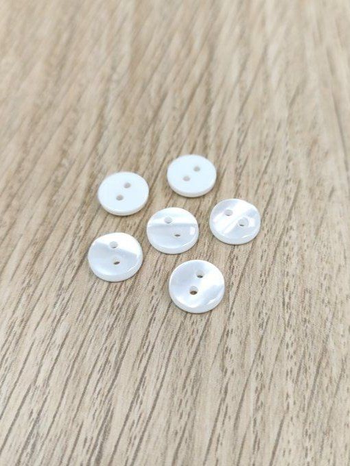 Bouton Résine Blanc - 10mm
