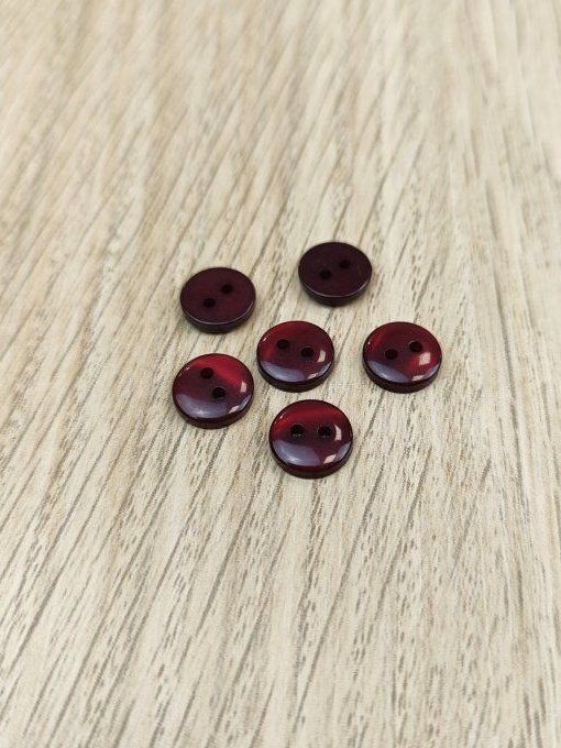 Bouton Résine Bordeaux - 10mm