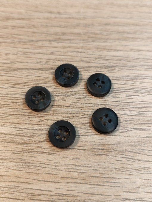 Bouton Résine Noir - 11mm