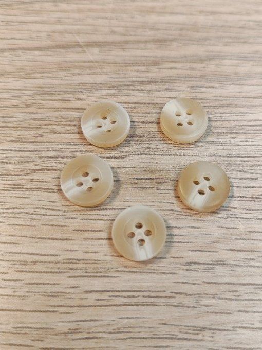Bouton Résine Beige - 11mm