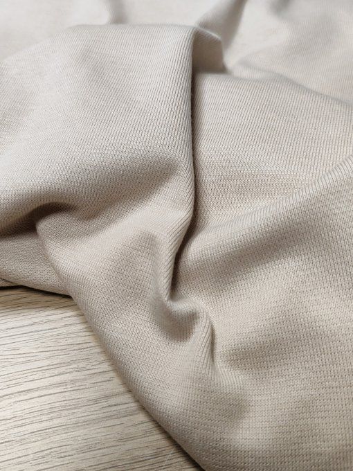 Bord-côtes tubulaire Beige Clair - par 10 cm 