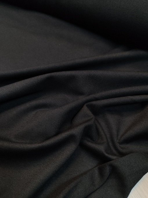 Jersey Milano Lourd Milo Noir Essentiel - Coupon 1.30 m