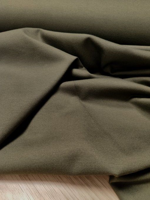 Jersey Milano Lourd Milo Kaki - par 10 cm 