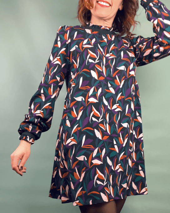 Mon Joli Coffret - La robe Belam - Popeline de viscose Craie Dark - Eglantine et Zoé