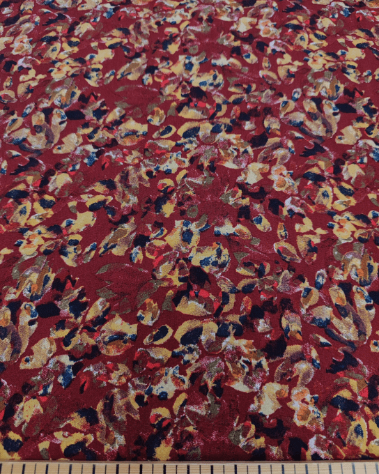 Popeline de viscose Oiselle Bordeaux - par 10 cm