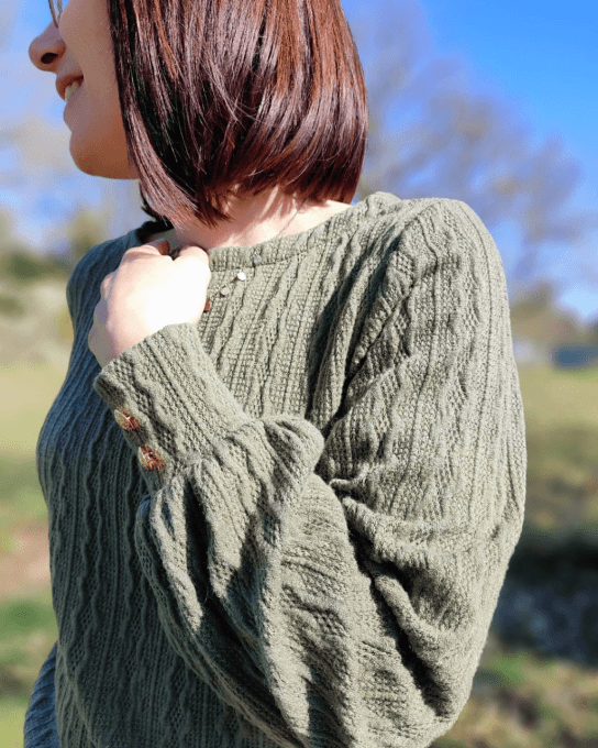 Patron le pull ou cache-coeur Axia du 32 au 52 - VERSION POCHETTE-