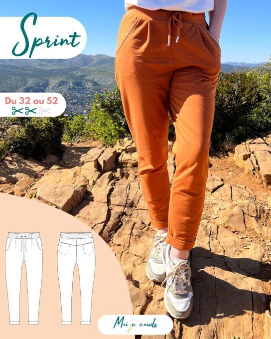 PDF-Patron Le pantalon SPRINT du 32 au 52 - VERSION NUMERIQUE  -