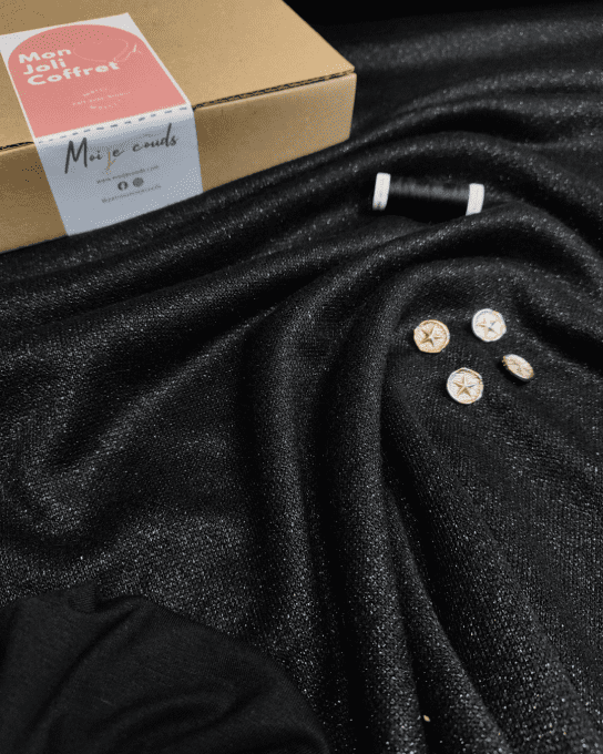 Mon Joli Coffret - Le Pull Axia - Maille Tricot Noir Lurex 