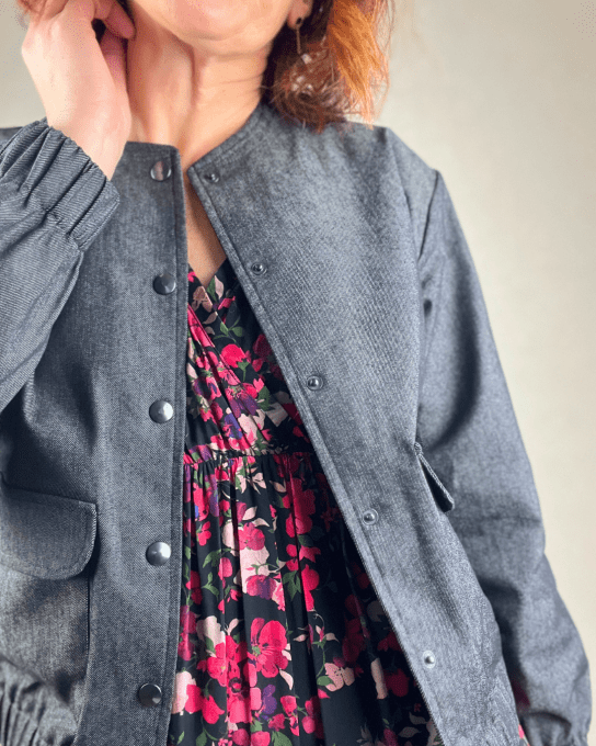 Gabardine extensible Noire - par 10 cm 