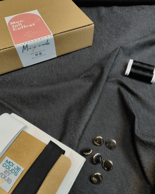 Mon Joli Coffret - La Veste Snap - Gabardine Stretch Noir - Boutons