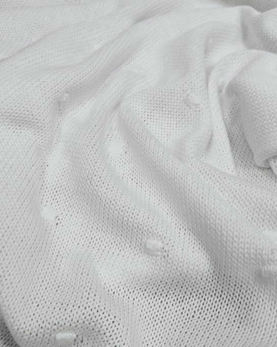 Maille Tricot  Nuage Blanc cassé - Coupon 70 cm