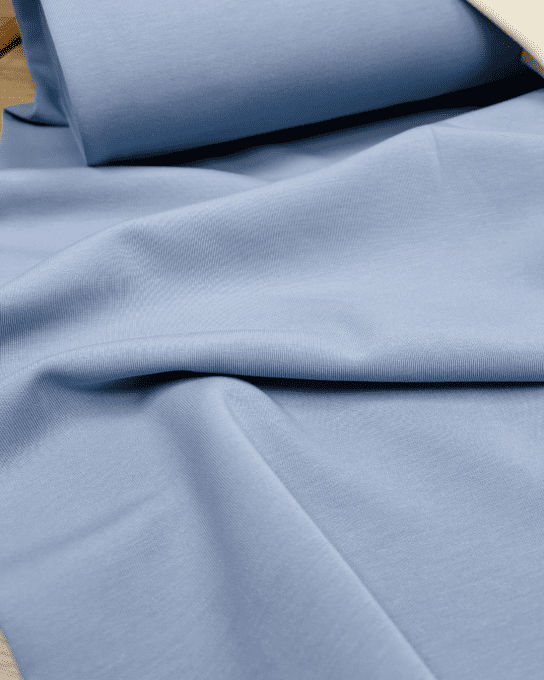 Jersey interlock de coton Denim – Douceur moelleuse - par 10 cm 