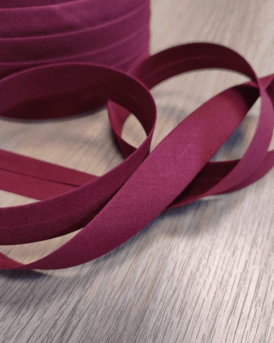  Biais Replié Polycoton Bordeaux- le mètre 