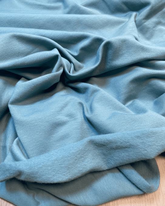  French Terry Brossé Menthe- par 10 cm 