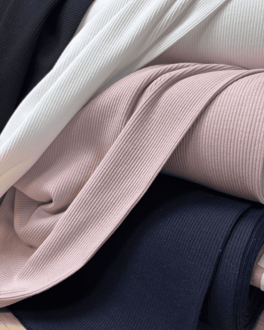 Jersey de Coton Fines Côtes Marine- par 10 cm