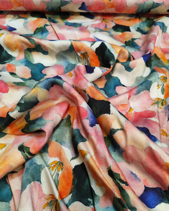 Satin de Viscose Mat Aquarelle - Coupon 1.60m