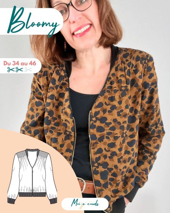 PDF-Patron La veste BLOOMY du 34 au 46 -VERSION NUMERIQUE-
