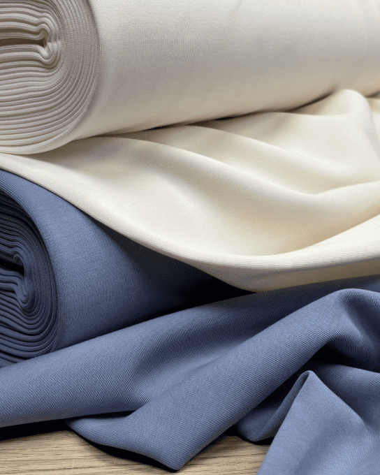 Jersey Interlock de coton Ecru Douceur moelleuse- par 10 cm 