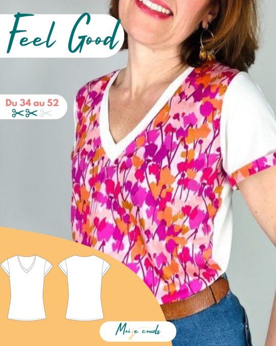 Patron le T-shirt Feel Good du 34 au 52 - Version pochette-