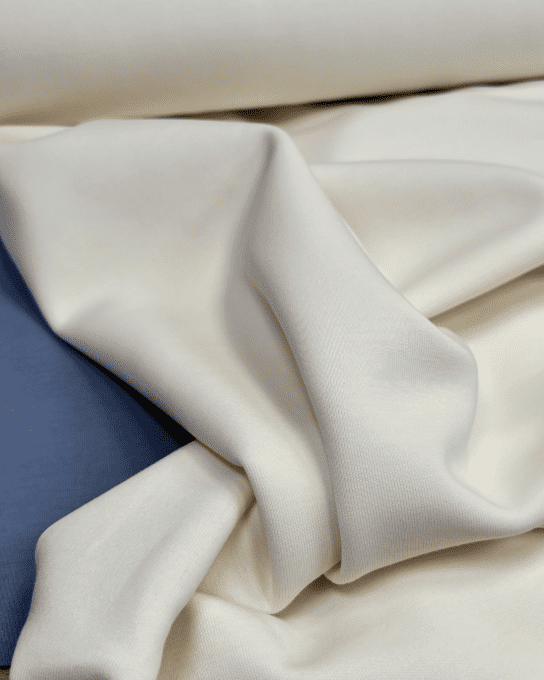 Jersey Interlock de coton Ecru Douceur moelleuse- par 10 cm 