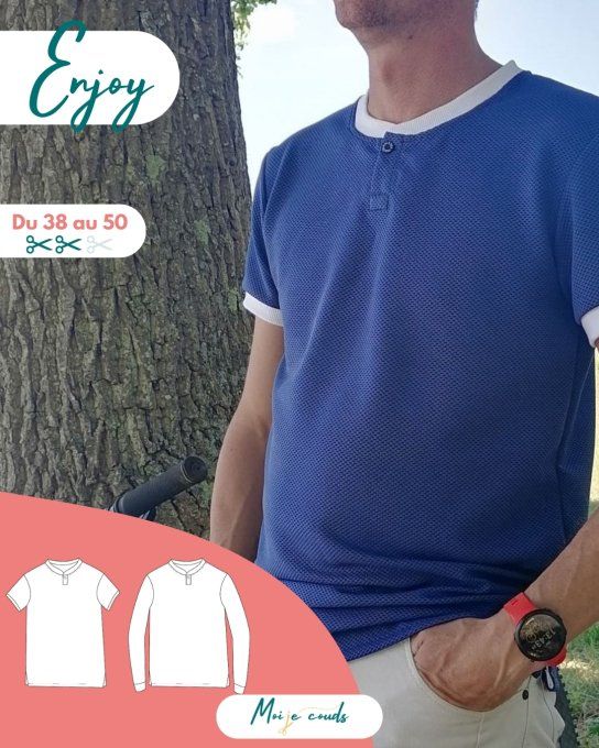 PDF-Patron Le  Polo Enjoy Homme du 38 au 50 - VERSION NUMERIQUE