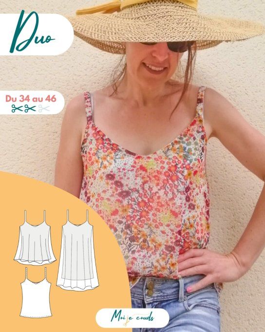 PDF- Patron Top & Robe DUO  du 34 au 46 -VERSION NUMERIQUE  -
