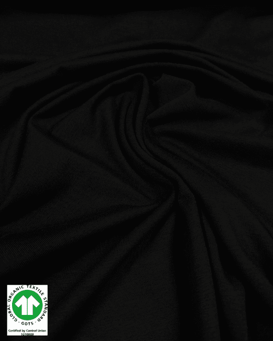 Jersey de Coton Bio Essentiel Noir - par 10 cm