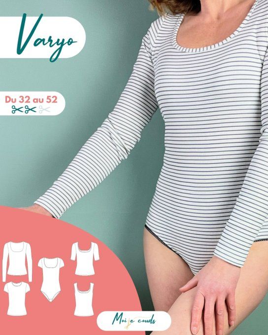 Patron Le top ou body Varyo du 32 au 52 - VERSION POCHETTE -