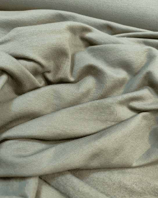 French Terry Brossé Kaki- par 10 cm