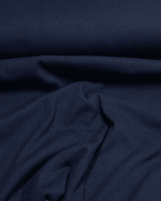 Jersey de Coton Fines Côtes Marine- par 10 cm