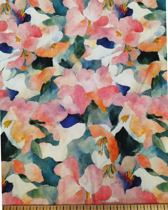 Satin de Viscose Mat Aquarelle - Coupon 1.60m