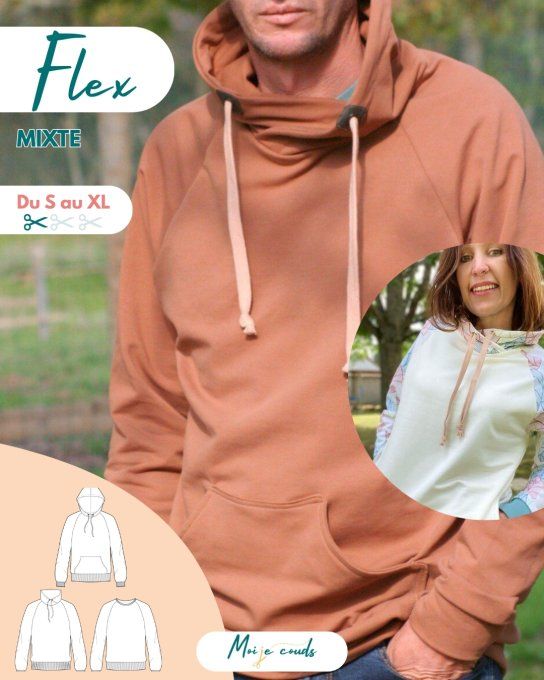 PDF-Patron SWEAT FLEX adulte mixte S au XL -VERSION NUMERIQUE- 