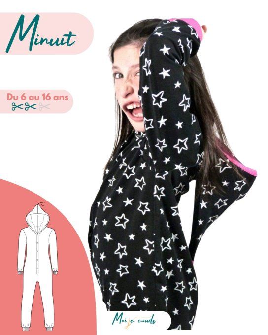 Patron COMBYPYJ' MINUIT 6- 16 ans -VERSION POCHETTE